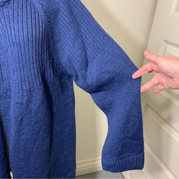 NWT Raffi Blue Hooded Cardigan Sweater Extra Fine Merino Wool Relax Minimalist S - Picture 5 of 14